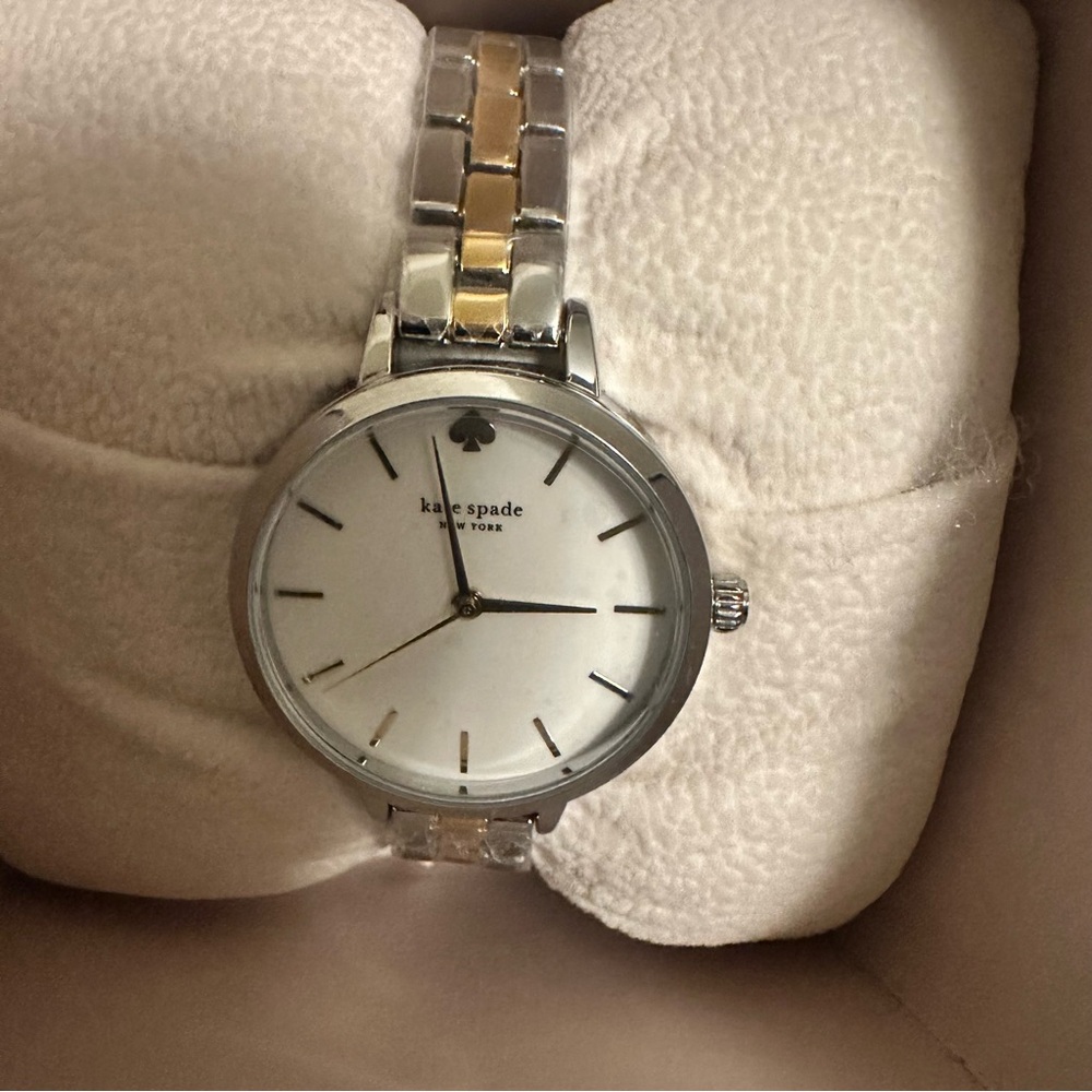 Kate Spade Silver and Gold Holland Skinny Bracelet Watch New with tags